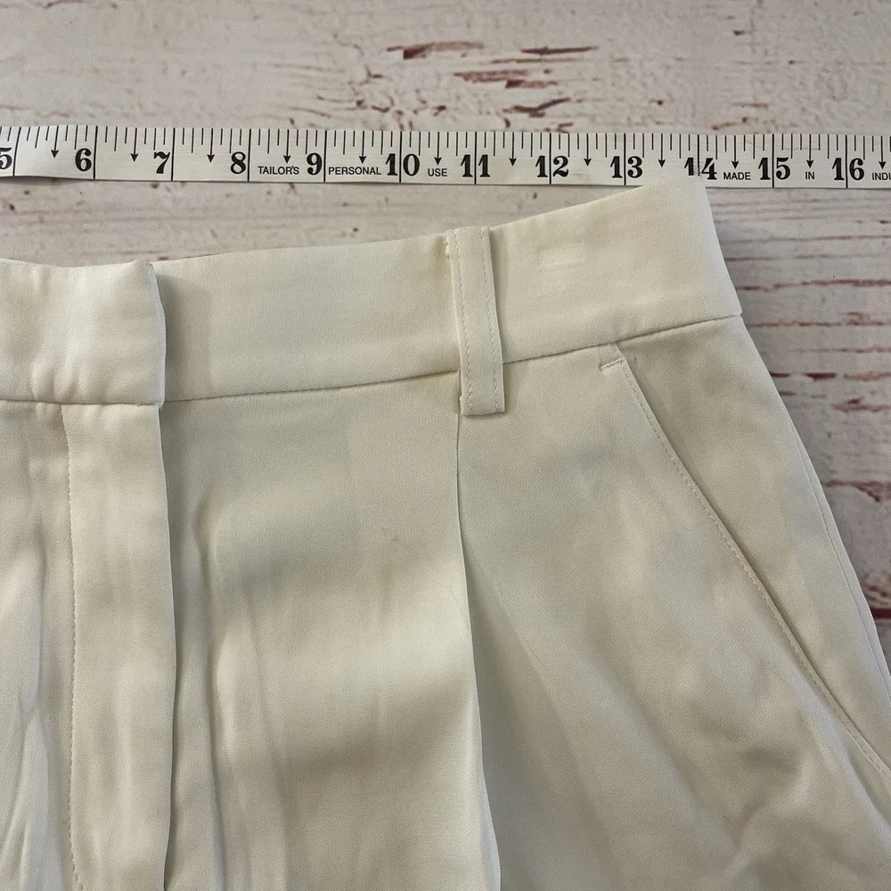 A.L.C. White Shorts High Waist Size 4 Women's Summer Viscose Blend‎ Luxury - Picture 7 of 10